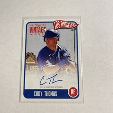 Cody Thomas 2020 Onyx Vintage Blue Ink Rookie Autograph Auto #EACT LA DODGERS