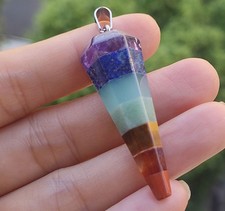 5pcs Natural Crystal Orgonite Pendant 7 Chakra Healing Talisman Women Men Amulet