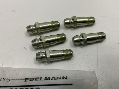 (5) Edelmann 608000 Long Straight Grease Fittings 1/4''-28 Thread X 31/32'' Long