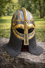 Handmade Viking Helmet Steel with Chainmail Aventail Wearable Medieval Armor