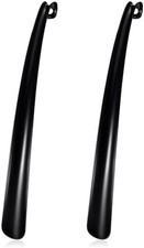 2PCS Shoe Horn Long Handle, 17" Long Shoe Horn Plastic Shoes Horns Black Shoehor