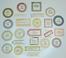 RETIRED 24 pc Anna Griffin MINI GREETINGS Unisex Dimensional Sentiments Stickers
