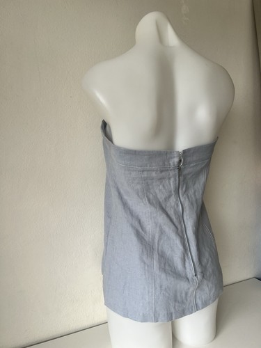 Staple The Label Top Women Medium Blue Harvest Bodice Linen Cotton Rp $129 - Picture 12 of 17