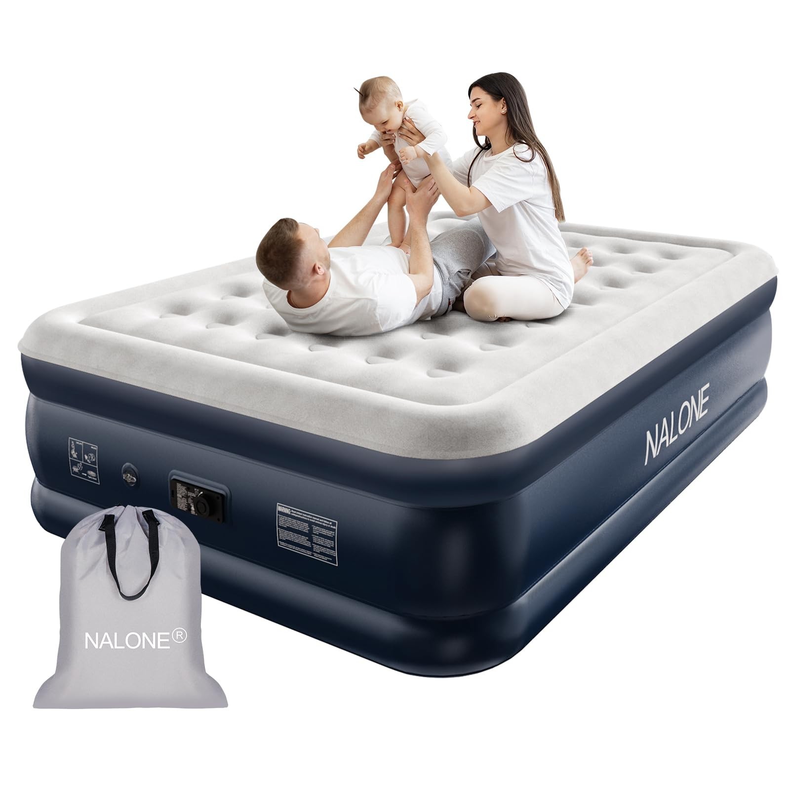 NALONE Colchón de Aire 2 Personas, Colchón de Aire Autoinflable con Integrado