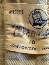 VTG 1950s 1960s Wrangler Blue Bell Denim Assembly Scovill Gripper Zipper Donor