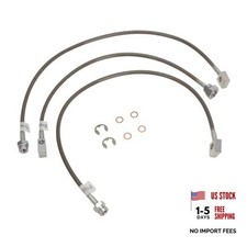 Stainless Brake Hose Line Kit for 1989-98 Chevy GMC K1500 K2500 4WD 4" Lift