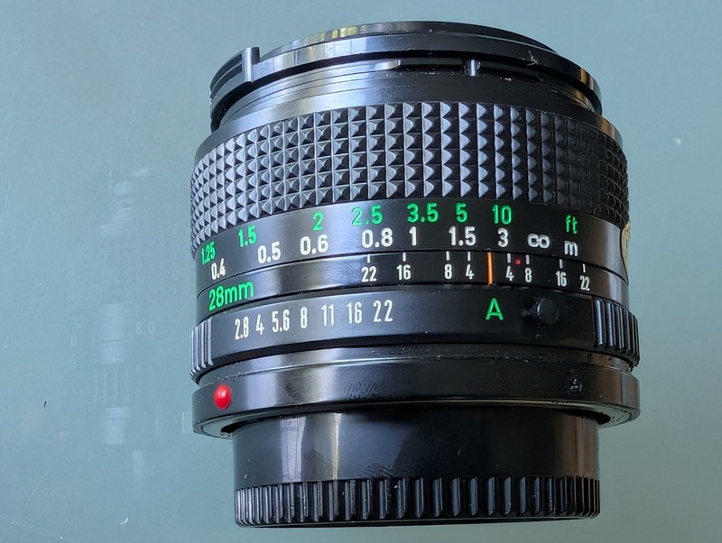 Canon FD 28mm 1:2.8 Vintage Lens Black, with Caps, F2.8, Made in Japan