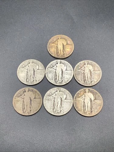 Standing Liberty Quarter Date Run 1925-1930 US 90% Silver