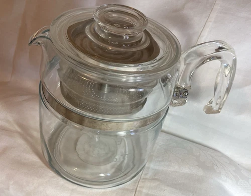 Vintage Pyrex Flame Ware 9 Cup Coffee Pot Glass Percolator 7759 USA