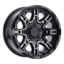 17x8.5 Level 8 Slingshot Gloss Black W Machined Face Wheel 5x5 -10mm
