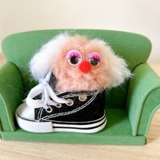 Handmade Needle Felted Bunny Monster in Sneaker Artist Doll Japan Cute OOAK Gift