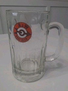 A & W ROOT BEER HEAVY GLASS MUG 5.75" Arrow Bullseye Logo 15 Ounce