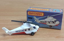 Matchbox No.75 1976 Seasprite Rescue Helicopter Boxed Blue Windows