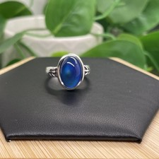 Silver-tone Mood Ring Color Change  And Chart Size 7 New Free Ship B7446