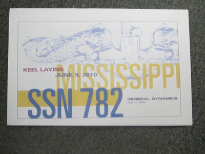 USS  MISSISSIPPI  SSN 782   KEEL LAYING   SUBMARINE    Program  2010   Navy