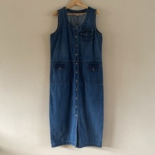 Vintage Crossroads Y2K Classic Cotton Denim Button Down Maxi Dress Size MEDIUM