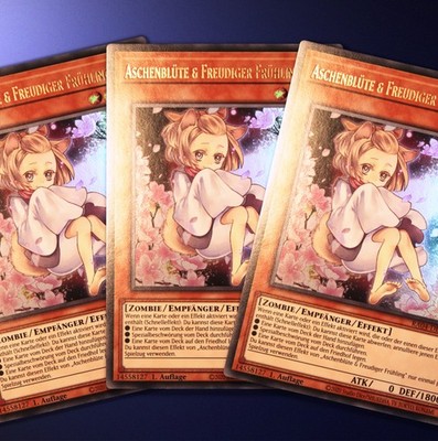 Aschenblüte & Freudiger Frühling 3x - RA04, Ultra Rare, 1. Auflage, Yu-Gi-Oh!