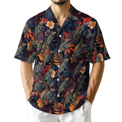 Iguanas Hawaiian Shirt Tropical Beach Aloha Men Women