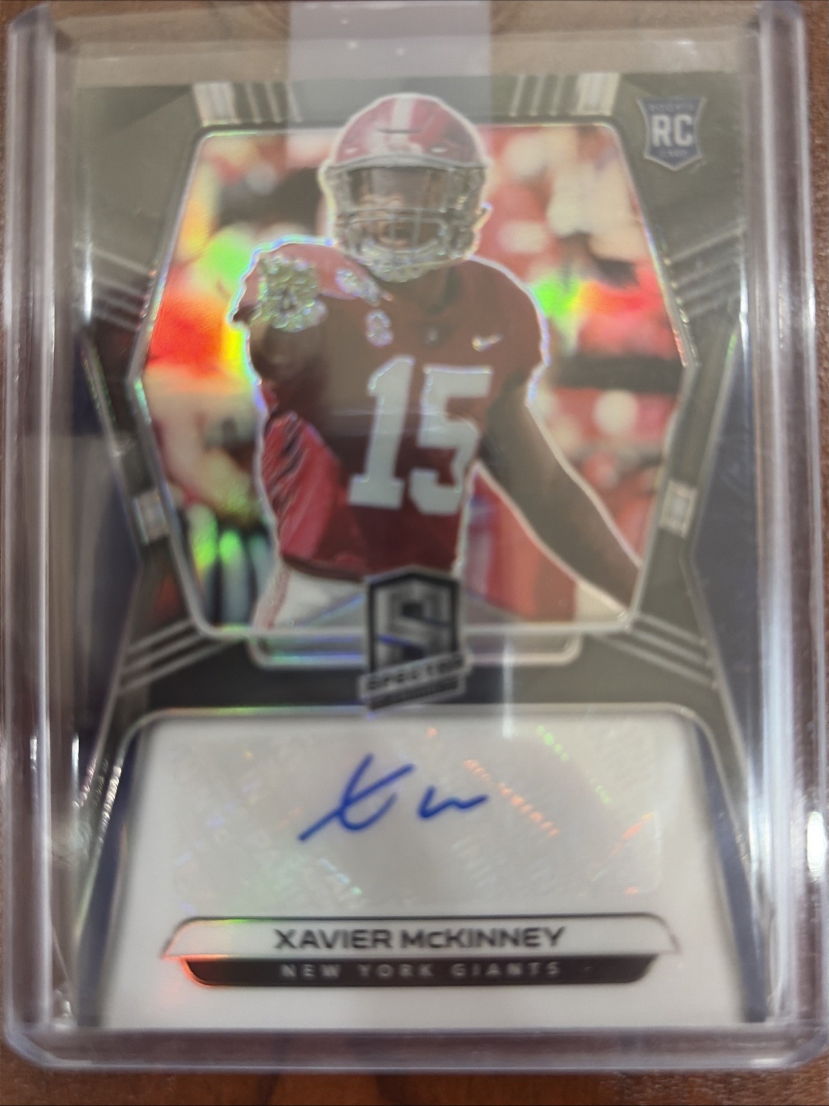 Xavier McKinney Panini Spectra Rookie Autographs #10 Neon Blue