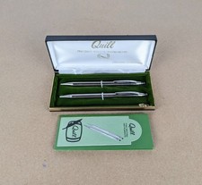 Vintage Quill Pen & Mechanical Pencil Set Chrome Classic NEW ink Made in USA