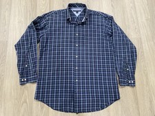 Blue Tommy Hilfiger Button Up Long Sleeve Plaid Shirt Men  s Size M