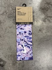 Nike Dri-FIT Fury Headband Purple White Wave 1 Pack NWT One Size