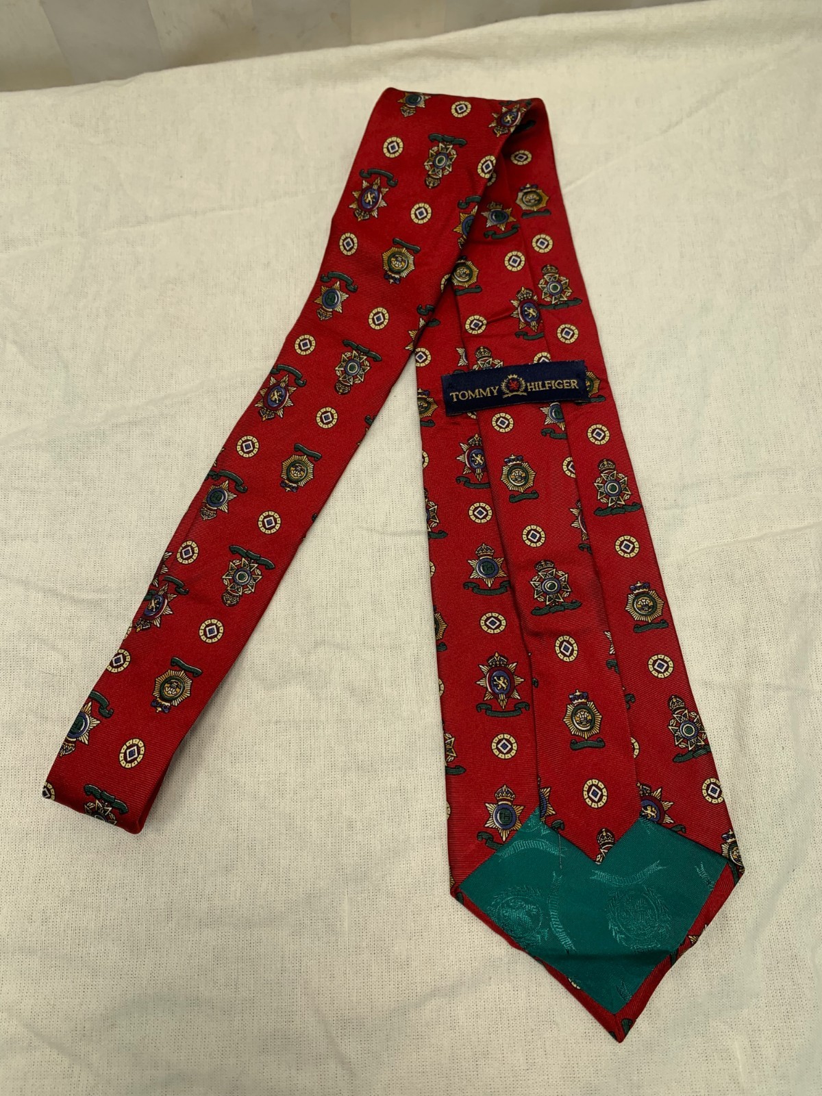 5 Vintage Tommy Hilfiger Neck Ties Blue, Green, Red, Cream thumbnail 4