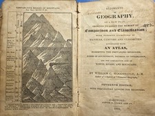 1832 15th Ed - Rudiments of Geography - Woodbridge + Pics Fair-G 208 Pp Many Pix