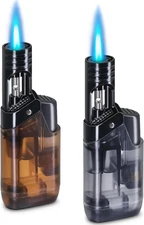 2 Pack Torch Lighter Mini Butane Multipurpose Utility Lighters with Wand Jet Fla