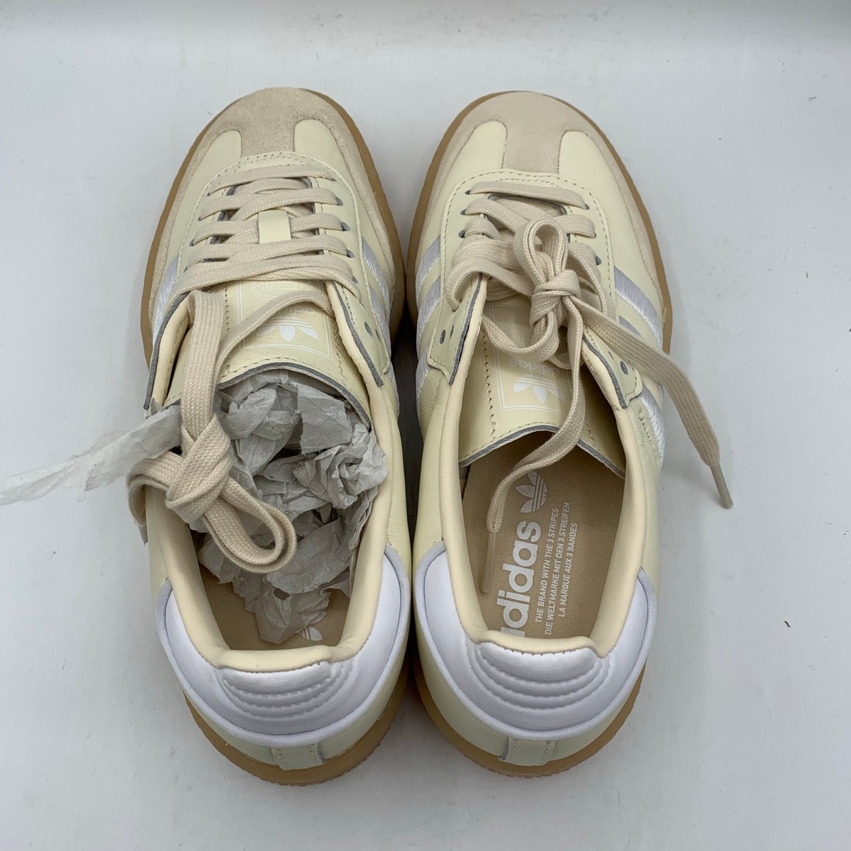 Size 7.5 - Adidas Sambae Wonder White Silver Metallic Gum W for