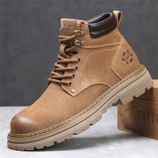 Men's Leather Chukka Boots  Lace-Up Ankle Boots for Men  Casual Comfort Boots