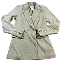 NWT House of Harlow 1960 Women's XS Sage Green Tweed Double Breasted Blazer