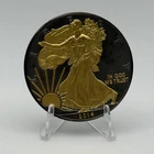 1oz 2014 Silver Eagle Walking Liberty - Golden Enigma Coin, Ruthenium+24K Gold