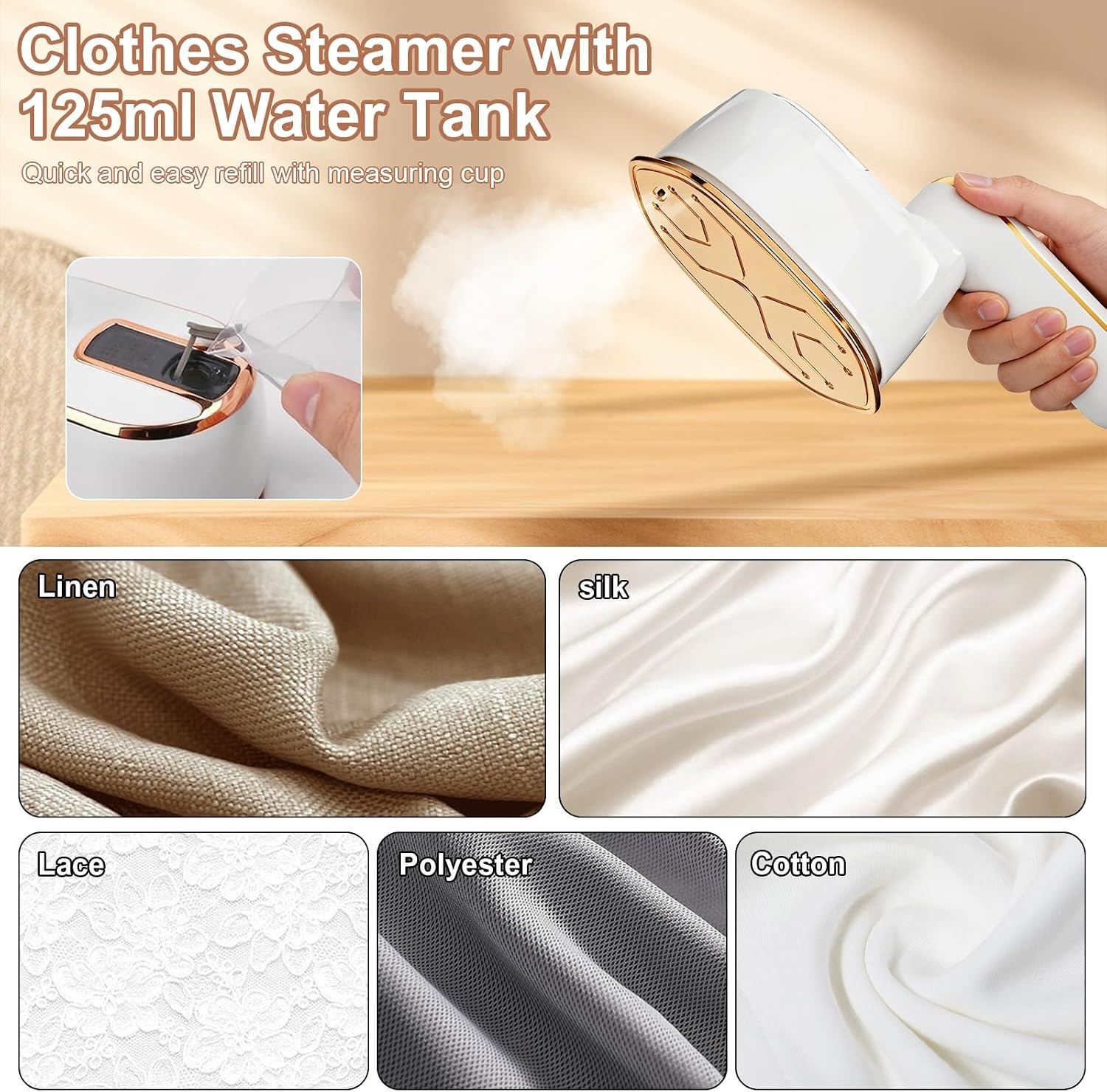 1100 W Clothes Steamer Portable Iron LCD Screen Powerful Steam Clothing 2 in 1