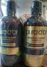 Pura d'or Anti-Thinning Advanced Therapy Shampoo & Conditioner 16 fl oz
