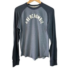 Vintage Y2K Abercrombie  Fitch Muscle Long Sleeve Shirt Gray Men's Size Medium