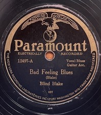 BLIND BLAKE - Bad Feeling Blues PARAMOUNT PRE WAR COUNTRY PIEDMONT BLUES 78