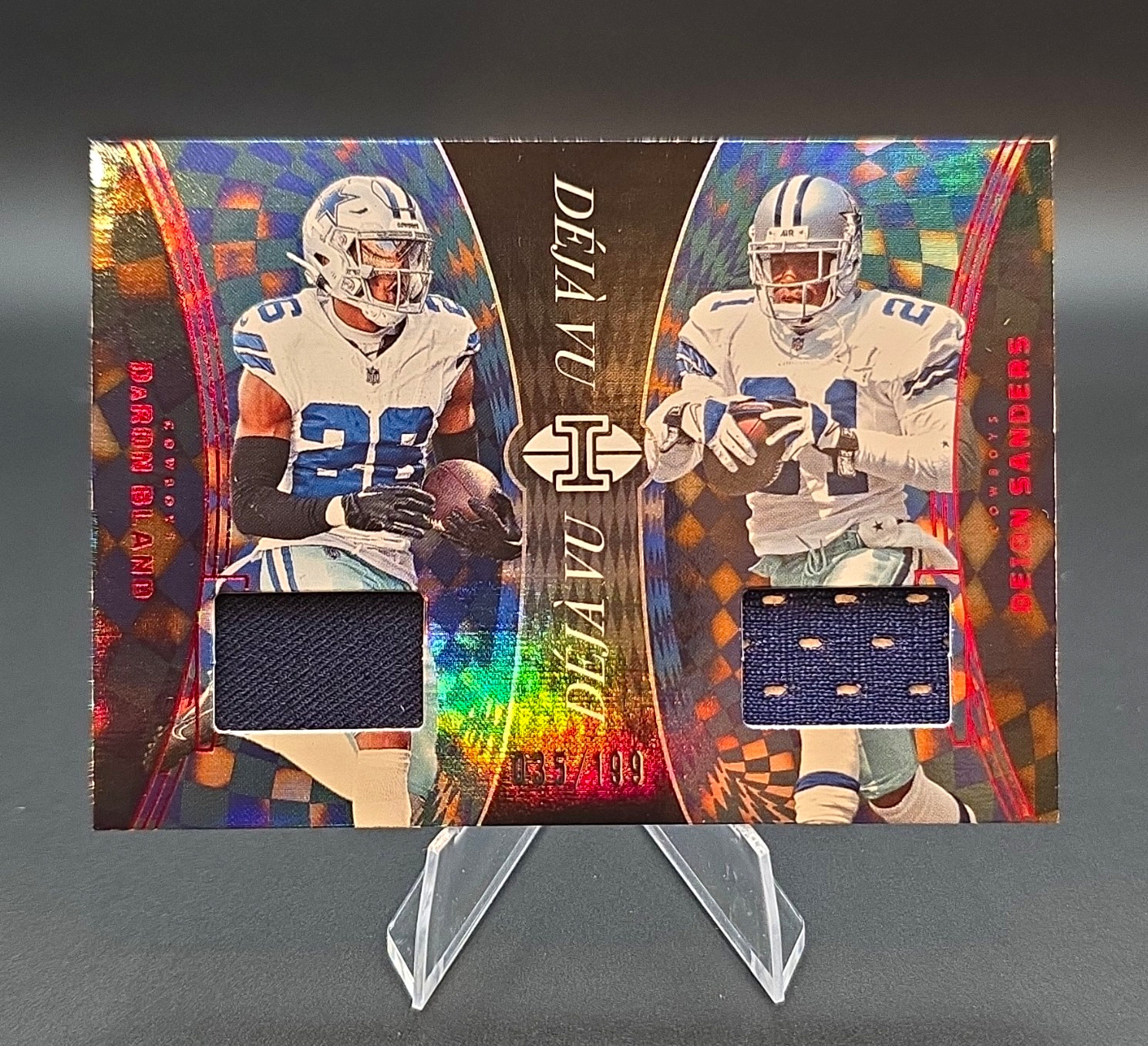 Panini 2024 Illusions Déjà Vu Deion Sanders DaRon Bland Cowboys DV-DAL Red/199