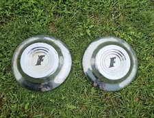 Pair 2 1951 Ford 10 Hubcaps Dog Dish Hub Caps Custom Deluxe 51 F Pair 2 1951 Ford 10 Hubcaps Dog Dish Hub Caps Custom Deluxe 51 F