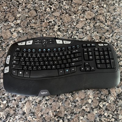 Logitech K350 Wireless Wave Keyboard Ergonomic Black NO USB Dongle