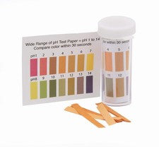 Wide-Range pH Test Paper Kit with Eleven Added Indicator Cards and One Viall of