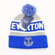 Official Everton Text Cuff FC Bobble Hat - Royal Adult