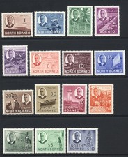 North Borneo 1948 1c-$10 set SG356-70 Mint Cat &pound;140