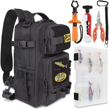 Dovesun Small Fishing Backpack Fishing Sling Bag with 3600 Tackle Box Small Tack