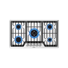 36 Inch Gas Cooktop, Propane Stove Top with 5 ITALY SABAF Sealed Burners 41,8...