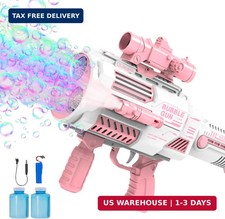 Bubble Guns Automatic with Build-in Bubble Solution 4.4 oz , 3 Fans Drive 6X Le
