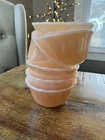 Set of 6 VTG Fire King Peach Lustre 6 Oz. Dessert Custard Cup Scalloped Rim 4”