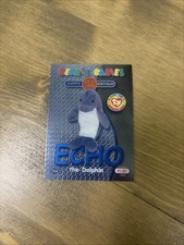 1999 TY Beanie Babies BBOC S2 Birthday/ Rookie Echo The Dolphin Blue FOIL