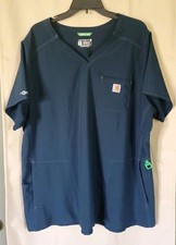 Carhartt Force Womens Scrub Top Modern Fit Stretch Performance Navy 2XL