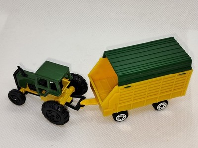 Vintage 1993 Redbox Dyna Farm Diecast Tractor &  1993 Matchbox Farm Trailer